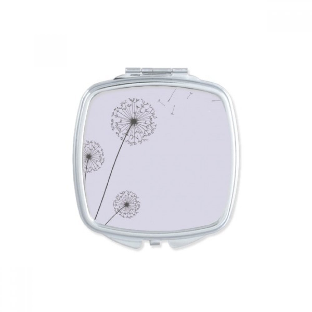 Miroir maquillage compact portable carré fleur pissenlit multicolore