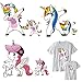 (6 hojas) Hierro de cumpleaños Unicornio en transferencias Parches, Mwoot Unicornio Pegatinas de transferencia de calor para familias Lovely Girl Kids Camiseta Jeans Bolsos Decoraciones de bricolaje