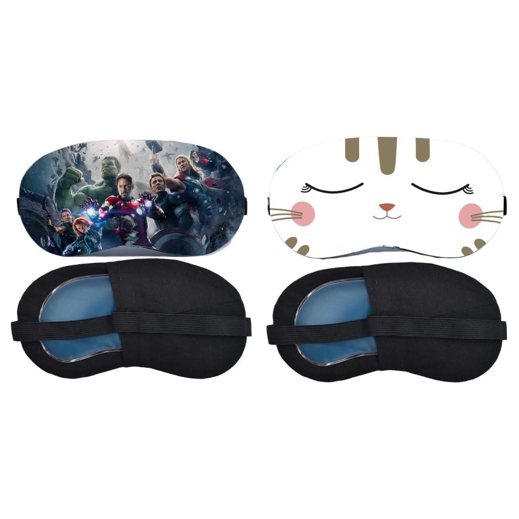 Aoxeria Colourful Team Print & Sleeping Bunny Face Sleeping Mask Combo, Soft Comfortable Light-Blocking Eye Cover for Women, Men & Kids, Reusable Blindfold for Sleep, Nap & Travel (Pack of 2)-image-39