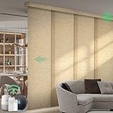 Yoolax Costom smart panel track blinds,motorized sliding panel blinds works with Alexa,fabric...