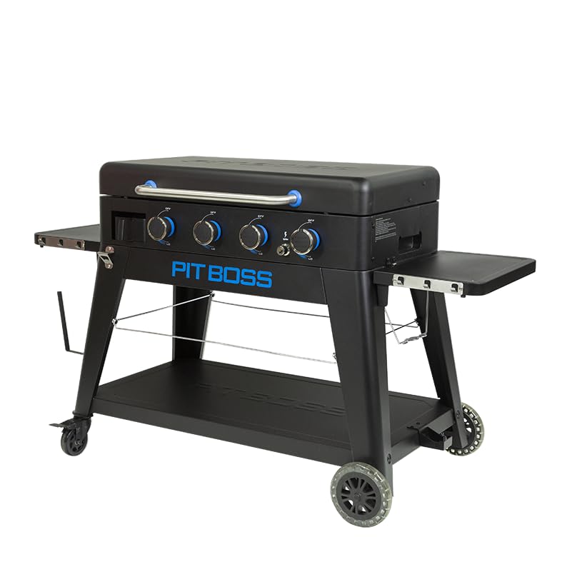 Pit Boss 4-Brenner Ultimate Lift-Off Plancha (Grill mit Keramikbeschichtung, 13,5 kW Leistung, 4 Gasbrenner aus Edelstahl) 10815 | Grill mit Keramikbeschichtung, 13,5 kW Leistung, 4 Gasbrenner aus Edelstahl 10815