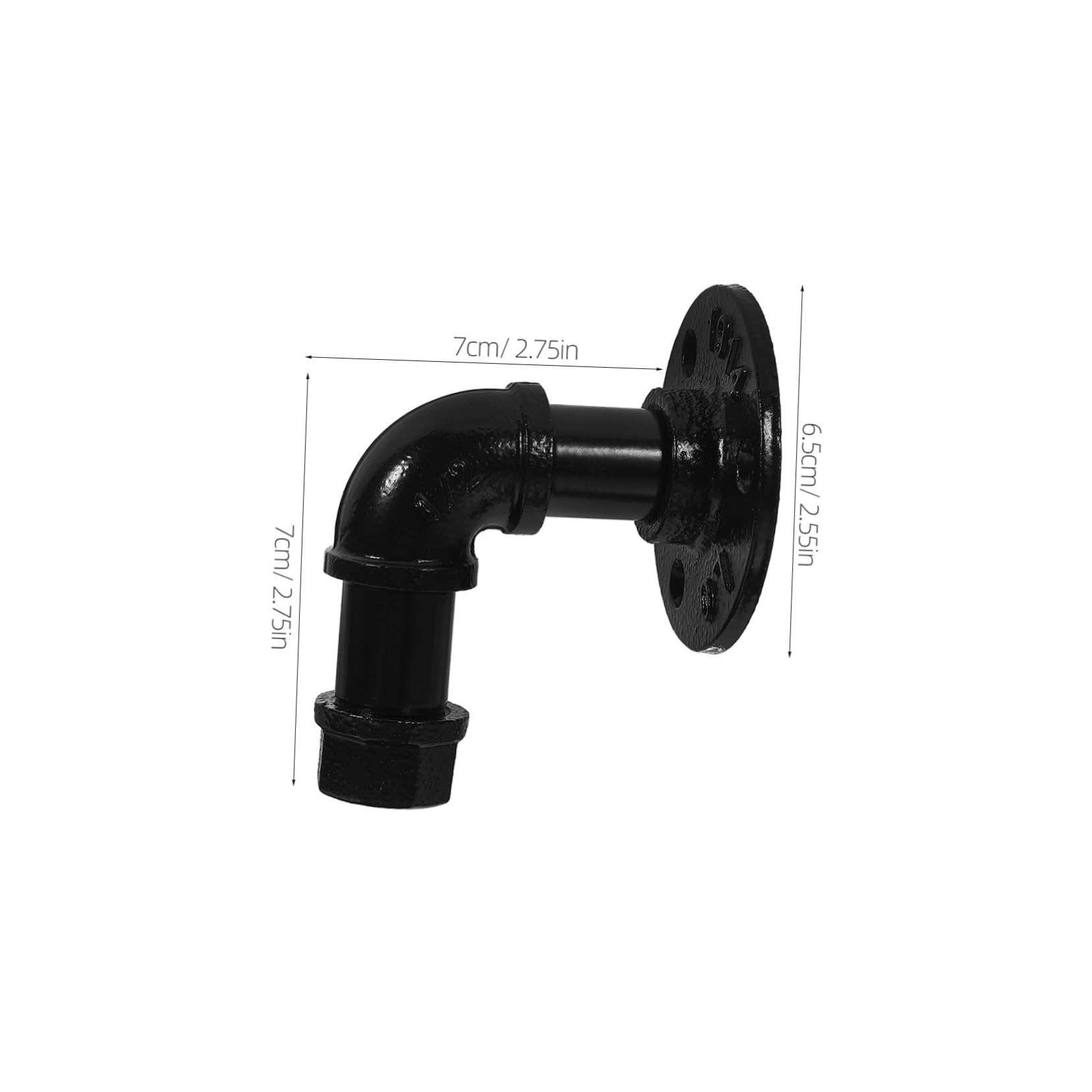 HOMSFOU Crochet Décoratif en Fer Noir Style Industriel, Lot de 4