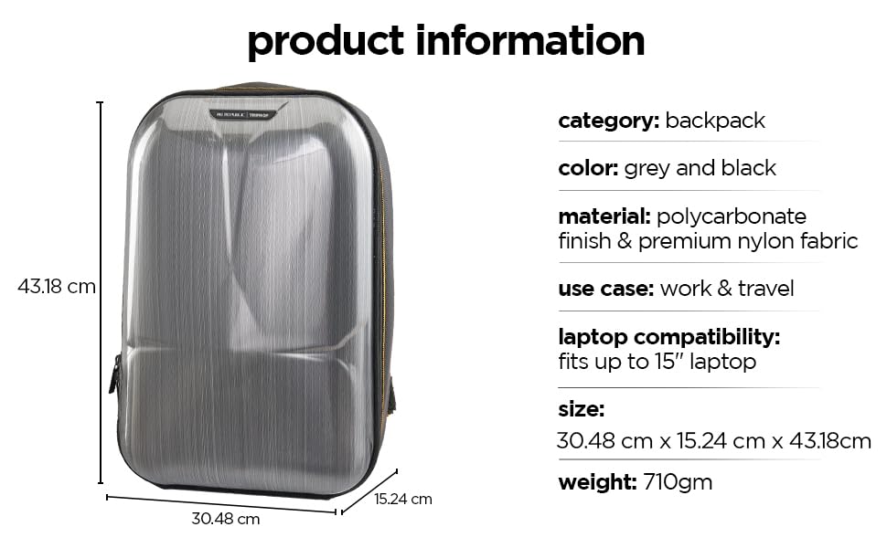 Image of Nu Republic Triphop Backpack for Men Women Office Casual 18-inch Laptop Bag Water-Resistant Multi-Pockets Sleek Smart College Backpack with Dual USB Port (Black)