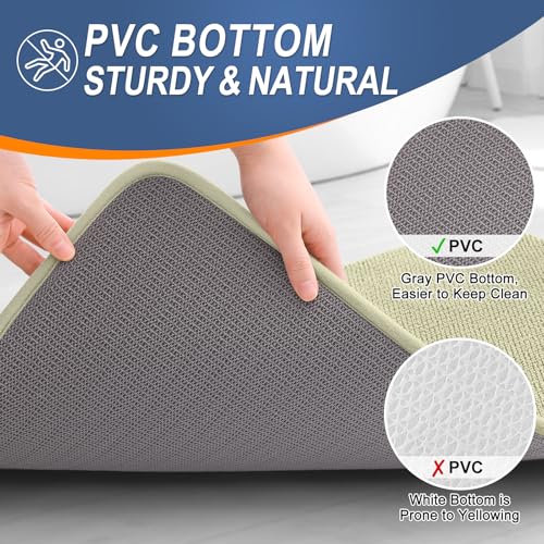 Image of OLANLY Thick Memory Foam Bath Mat Rug 30x20, Extra Soft Absorbent Bathroom Rug, Quick Dry Bath Mats, Non-Slip, Machine Washable Carpet for Bathroom, Tub and Shower, Home Decor Accessories, Vanilla