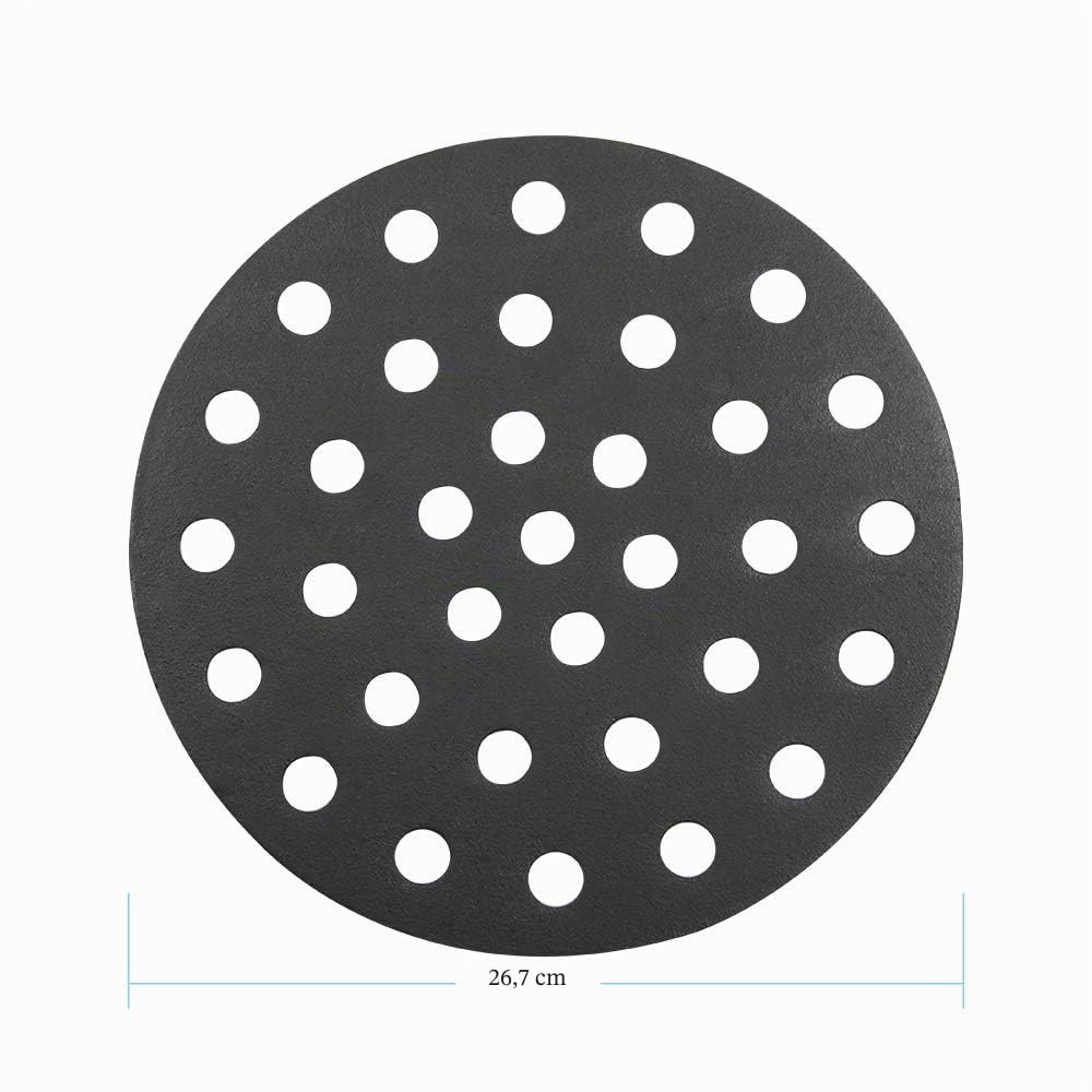 Dracarys Grille à charbon en fonte de 26,7 cm, plaque de charbon de bois haute température pour Kamado Joe Classic Weber Smokey Joe Fire Pit Boss Pièces de rechange pour grille à charbon de bois -
