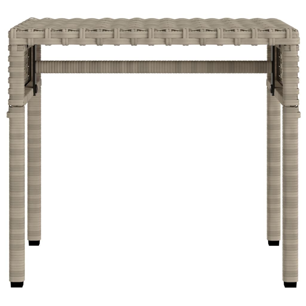 Rantry Lettino con Baldacchino e Tavolino Grigio Chiaro in Polyrattan,Arredo,Lettini Prendisole, Divano Letto Mobili, Lettino da Piscina, Lettino Prendisole da Giardino