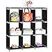 Alightup Étagère de Rangement,Etagere Cube Meuble de Rangement, Meuble de Rangement Modulable, 9 Cubes Ouverts,Organisateur, Penderie pour Vêtements Chaussures Jouets Accessoires, Noir,32 x 29 x 33cm