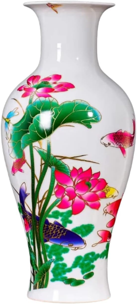 Vase Tabletop Ceramic Porcelain Flower vase Chinese Antique Traaditional Decorative high 37 CM