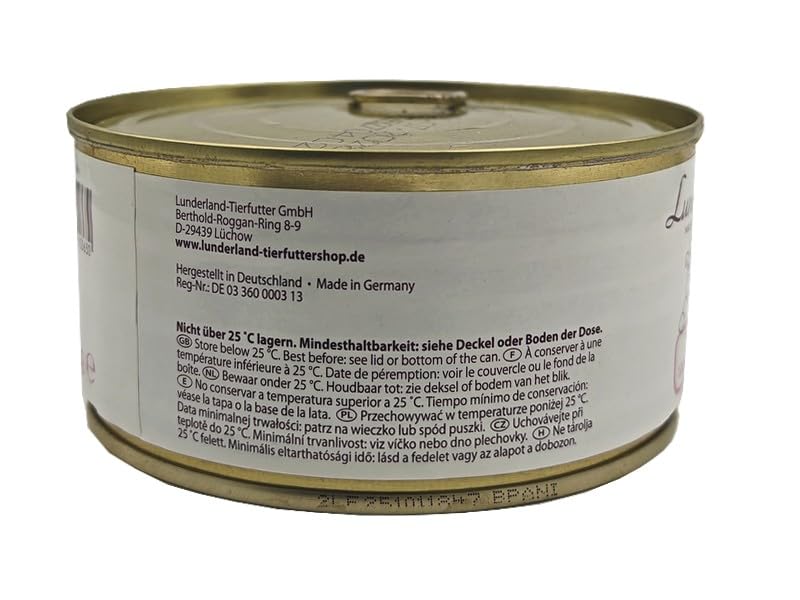 Lunderland Reinfleisch Lachs 300g Dose I Einzelfuttermittel für Hunde und Katzen I 100% frisches Lachsfilet mit Haut I ohne Zusatz von Wasser, Bindemitteln und Füllstoffen