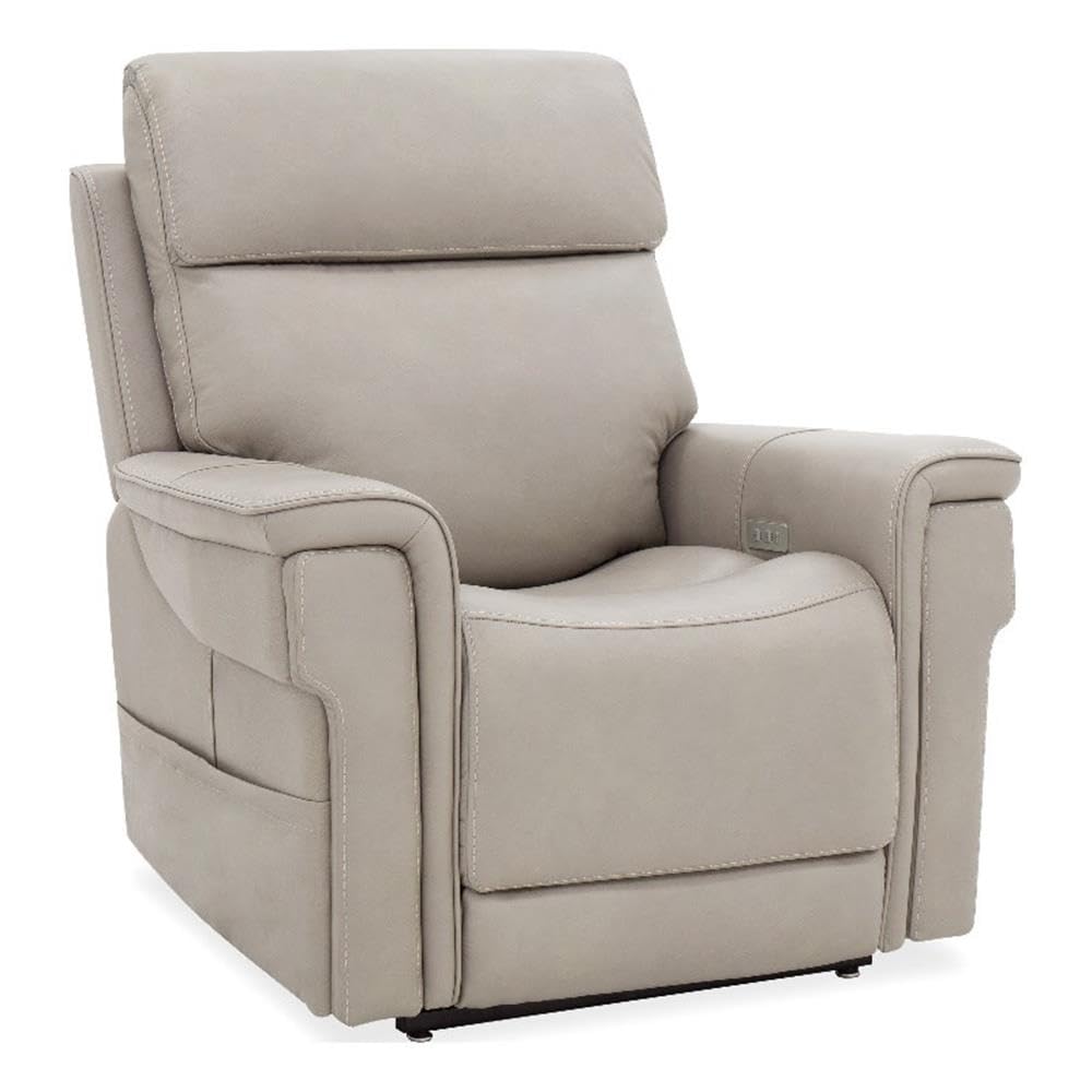 Lyra Lift Chair with Power Recline Headrest and Lumbar in Gray Leather by Hooker Furniture Corporation – unspecified, Leather, Grey, Model RC622-PHLL4-091