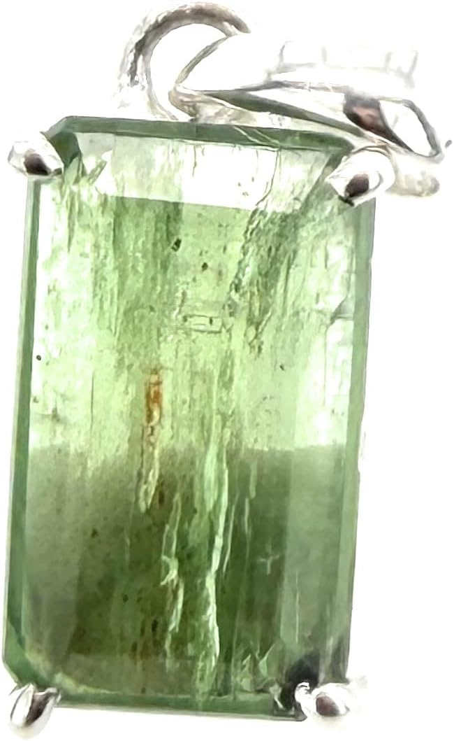 Natural Green Kyanite 925 Solid Sterling Silver Pendant 22mm - Image 3