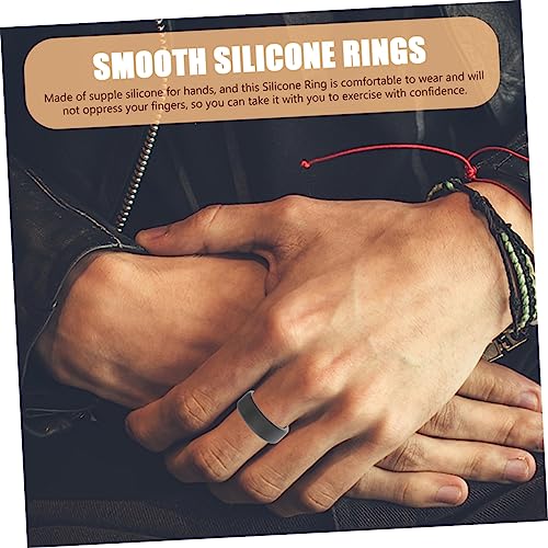 10 anillos de silicona para hombre ajustables fitness miniatura 5