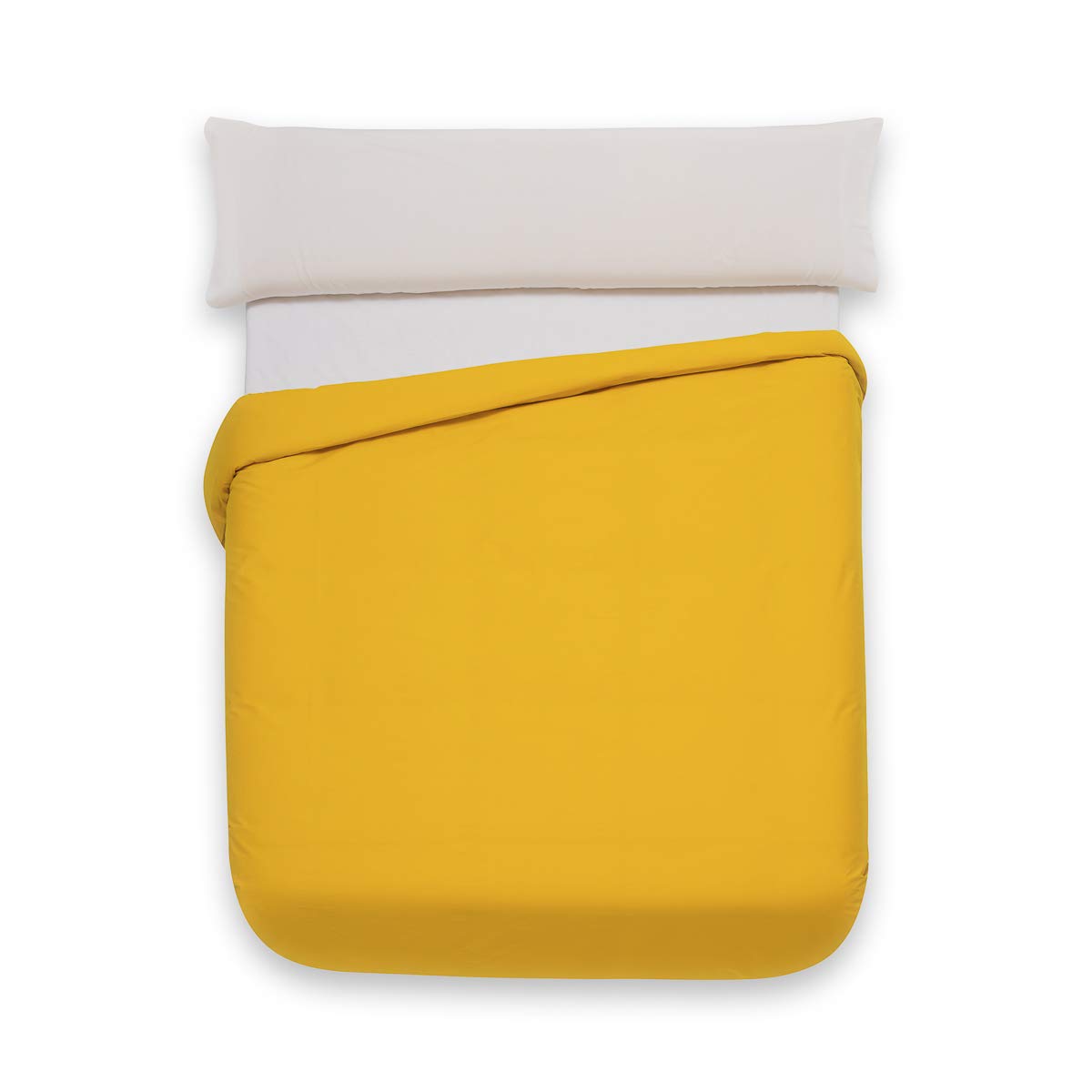 Sancarlos – Funda Nórdica Combicolor, Color Mostaza, 100% Algodón Percal, Cama de 90