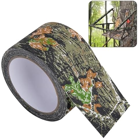 Shupakul 10.9 Yard x 2.5 Inch Camo Stealth Silencing Tape- Hunting Camouflage Silencing Tape Wrap- Hunting Strong Adhesive Tape Bandage for Outdoor Hunting Camping Gear Cover