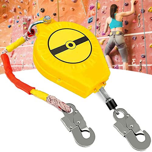 3-20m Dispositivo Anticaidas Retractil, Limitador de Caída Personal, Línea de Vida Retráctil, Equipos Anticaída Retractil para Escalada en Roca, Techos y Construcción, Carga 150kg(Size:7m) Cover