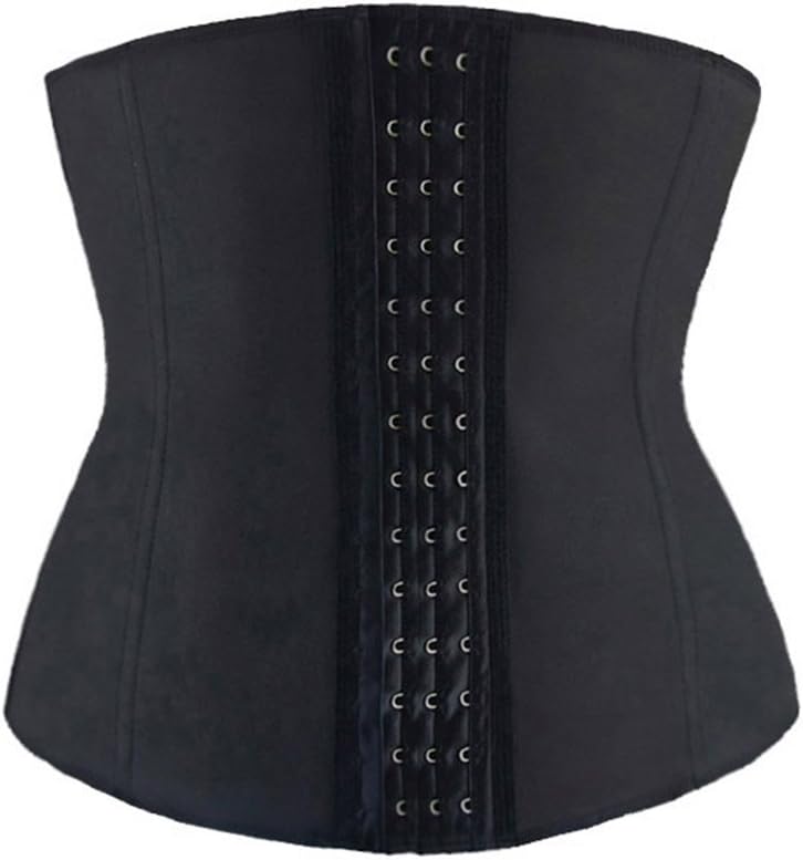 Beladyful Womens Short Torso Latex Underbust Corset Waist Training Cincher Soft Steel Boned Body Shaper (XS, Black (Short Style))