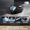 DREAME Aqua10 Ultra Roller Complete Robot Aspirapolvere, Autopulizia Rullo, Supera Ostacoli da 8cm, Auto-Svuotamento, Aspirazione 30.000 Pa, Evita Oltre 240 Oggetti, Controllo Vocale Intelligente,Nero