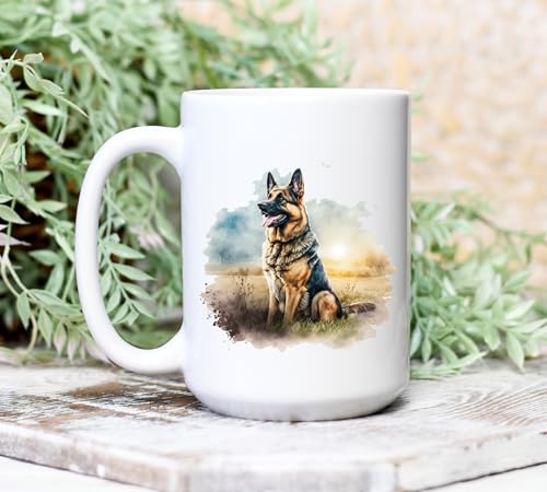 Taza de Cerámica German Shepherd 15 oz miniatura 4