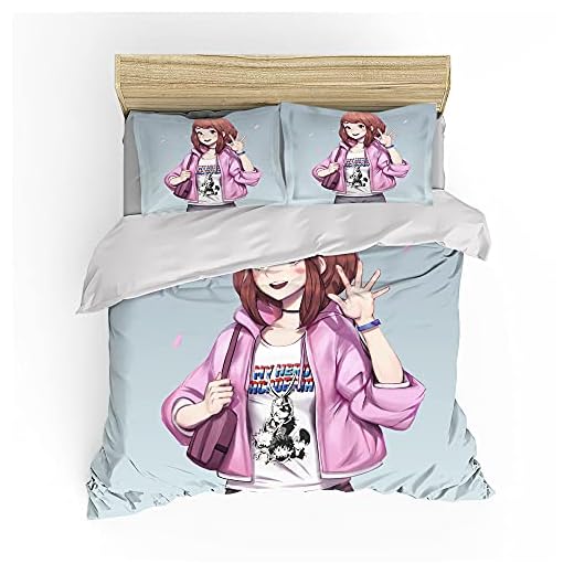 NICHIYOBI My Hero Academia Juego de ropa de cama – Funda nórdica y funda de almohada, microfibra, impresión digital 3D de tres piezas (19,SK 260 x 220 cm)