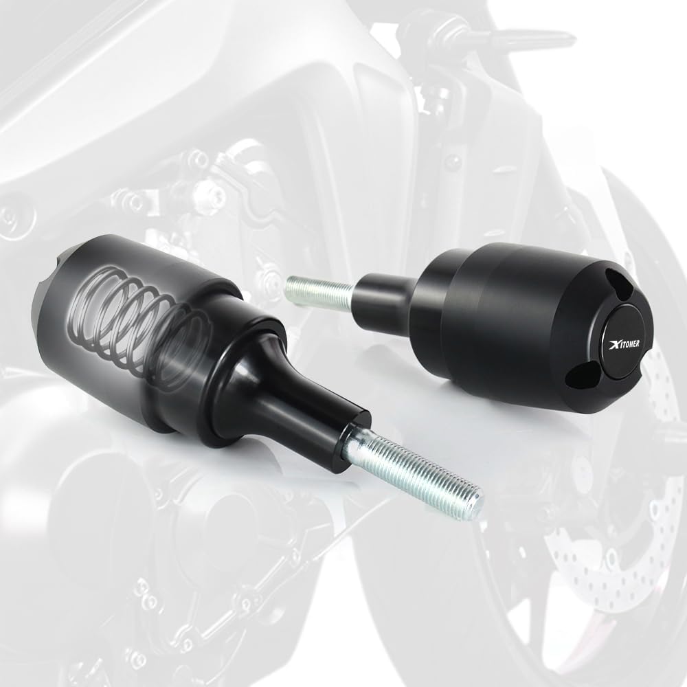 Xitomer Motorcycle Frame Sliders Compatible with MT09 FZ-09 2021-2024 MT-09 SP Tracer 9 GT & 2022-2024 XSR900 Frame Sliders Crash Protectors Crash Pad with Spring Inside (Black)