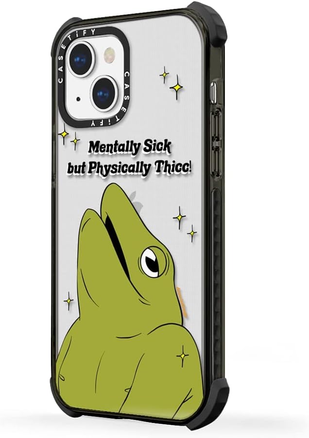 CASETiFY Ultra Impact Case for iPhone 13 Mini - Mentally Sick - Clear Black