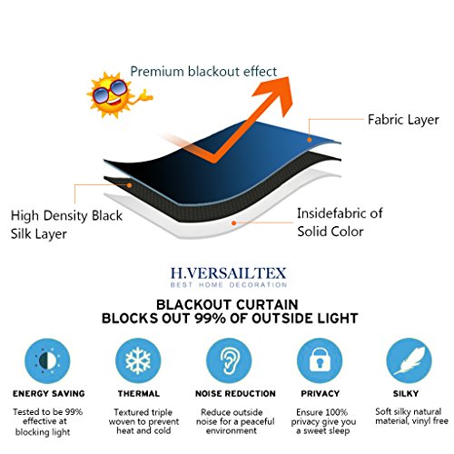 H.versailtex Blackout Thermal Insulated Room Darkening Winow Treatment Extra Long Curtains/Drapes,Grommet Panels (Set Of 2,52 By 96 - Inch,Solid Plum Purple) #TOP3