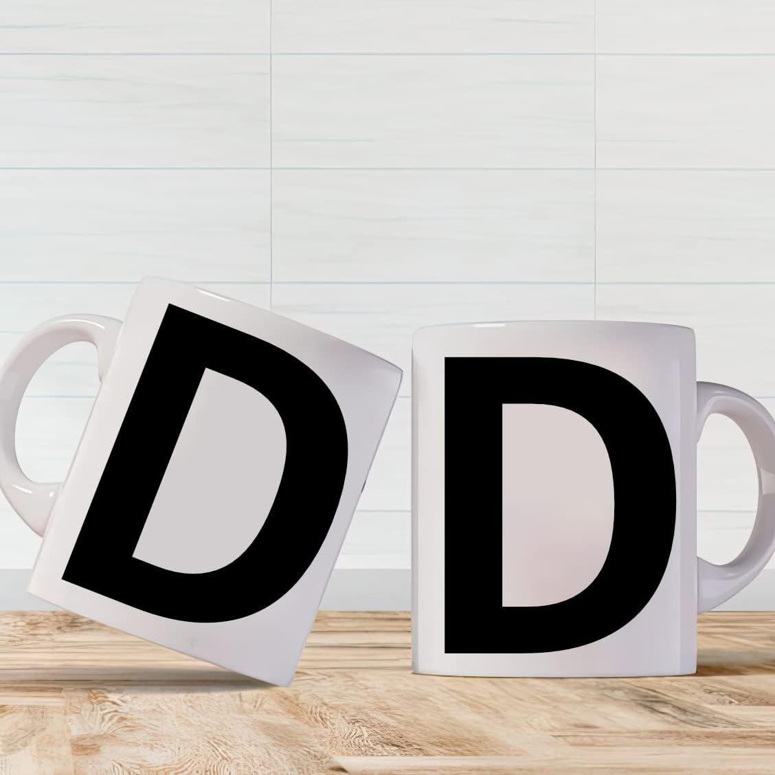 EKAM Personalised Mug Alphabet Letter D, Initial Mug with Letters, 11oz Ceramic Coffee/Tea Cup Gift for Christmas Birthday - Image 4
