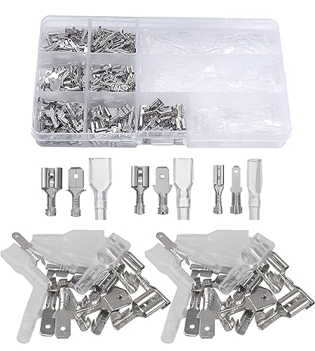 HUAZIZ 480 Pièces Kit Terminal à Sertir 2.8mm 4.8mm 6.3mm - Cosse Femelle Avec Isolation Pour Voiture, Moto, Bateau