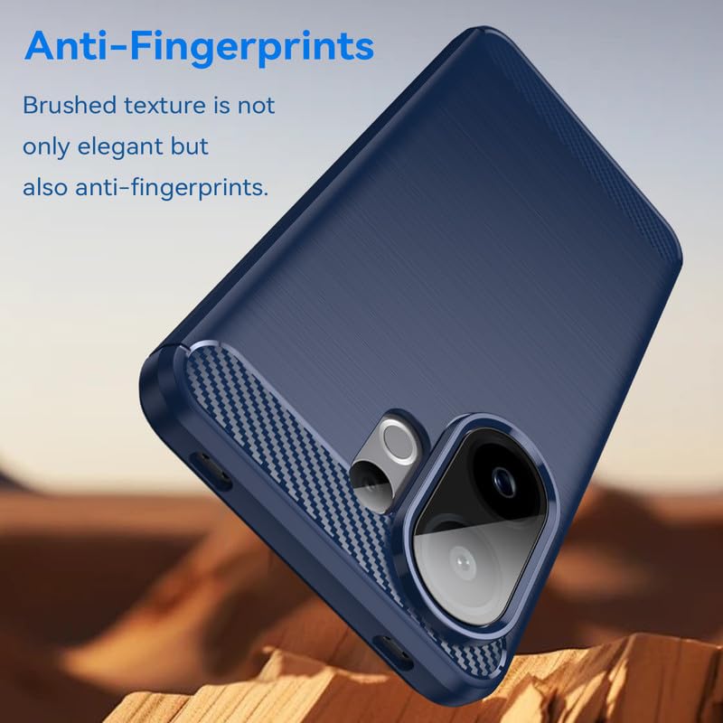 Image of Hybrid Carbon Fiber Back Case for Vivo V60 5G / V60e 5G / T4 Pro 5G (Blue)