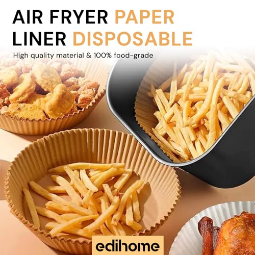 Papel desechable para freidora de aire Edihome, 100% grado alimenticio, ideal para papas fritas y otros alimentos
