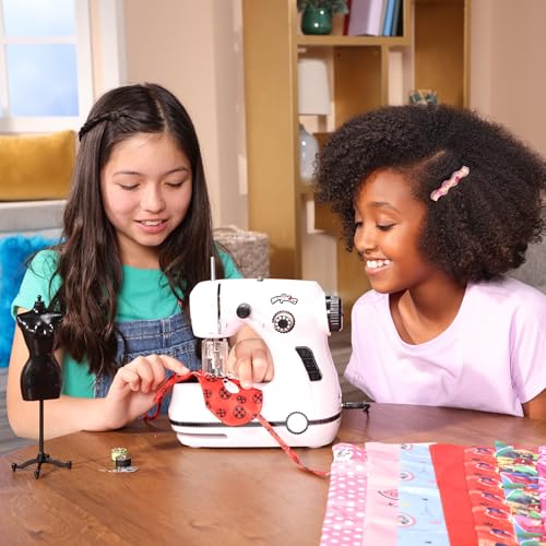 Miraculous Ladybug - Marinette\'s Mini Sewing Machine For Beginners And Kids, Dual Speed Portable Machine with Miraculous Fabric, Black Mannequin, Superhero Mask Cutouts, And Foot Pedal (Wyncor) - Thumbnail 7