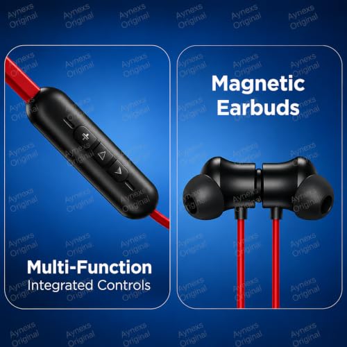 Image of Neckband Compatible with Wireless Z3 Earbud Buds Earbuds Neckband Earphone (Red)