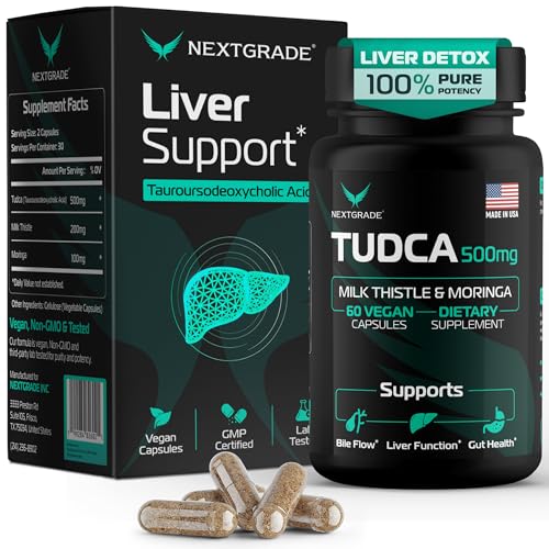 NEXTGRADE TUDCA 500mg Bile Salts Liver Support Supplement