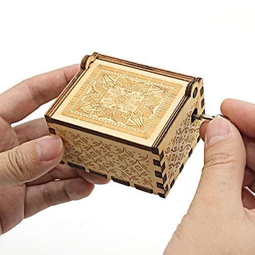 Can't Help Falling in Love Wood Music Box, Antique Engraved Musical Boxes Case for Love One Wooden Music Box - Gifts for Lover, Boyfriend, Girlfriend, Husband, Wife (WOOD)