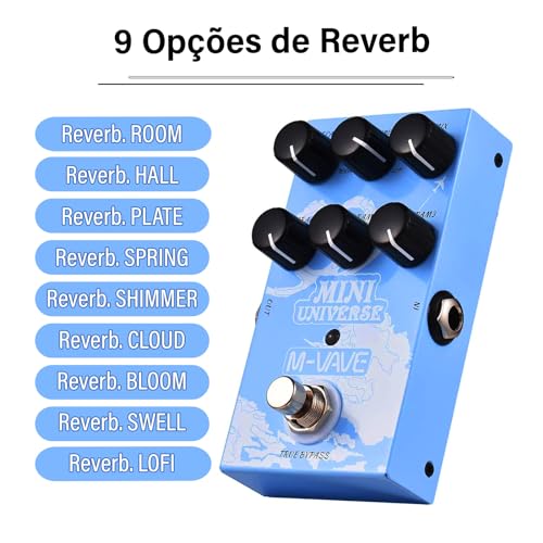 Pedal de guitarra de reverberação analógica Pedal de efeito de guitarra Mini Pedal Processador analó