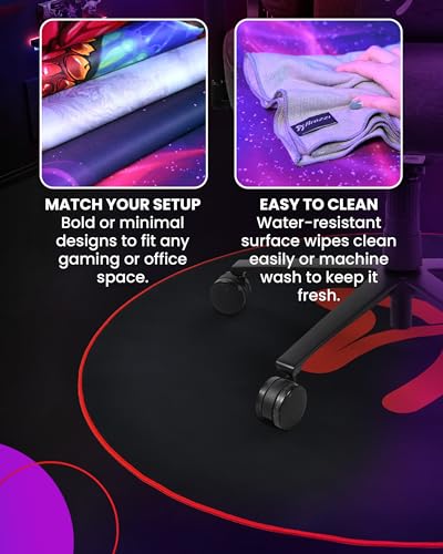 Arozzi Zona Floor Pad, Protects Floor from Office/Gaming Chairs, Noise Dampening Surface - Black/Red