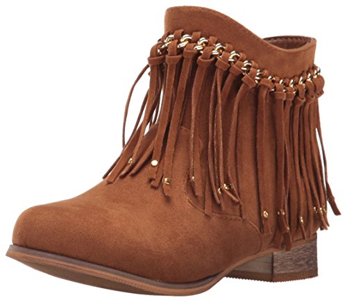 Jumping Jacks Girl's Sierra Western Boot, Saddle Tan Micro Suede, 35 EU(3 M US Little Kid)