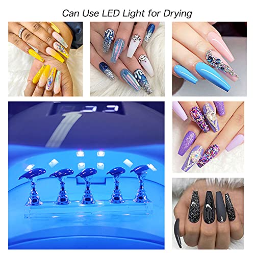 Noval Diy Press On Nail Making Kit - 500Pcs Full Cover Coffin Nail Tips With 1 Set Magnetic Nail Holder,10 Sheets Nail Glue Stickers Jelly Adhesive Tabs,1Pc Nail Tip Cutter Clipper And 102Pcs Reusable Adhesive Putty #TOP7