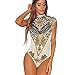 Produktbild SUCES Frauen Sommer Print Voile Perspektive Bodysuit Overall Trikot Club Jumpsuit Damen Frauen reizvoller gedruckt Perspective Overall Sommer Spielanzug Bodysuit Oberteile Bluse (L, White)