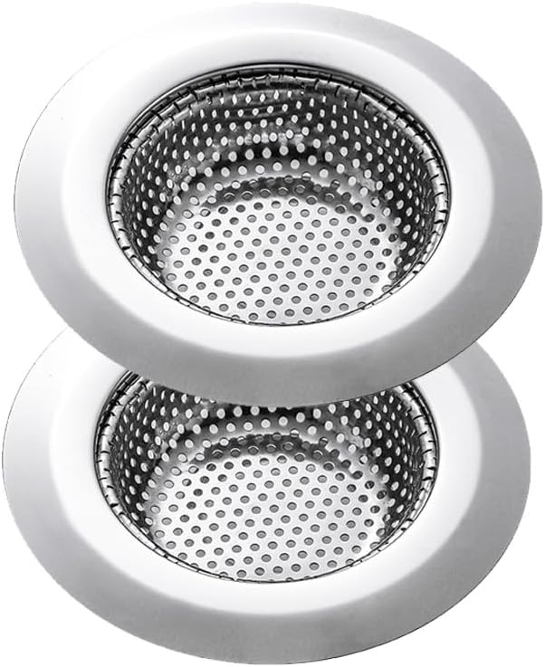 Kitchen Sink Strainer 2 Pack, 4.5 Inch/11.5cm Stainless Steel Sink Drain Strainer Kit Food Catcher for Kitchen Sink