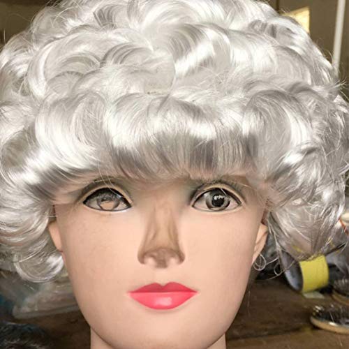NOLITOY Unisex Colonial Wig Gentleman Lawyer Wig White Halloween Christmas Wigs Holiday Party Costume Props Accessories - Image 4
