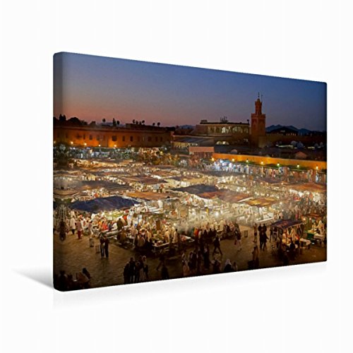 CALVENDO Toile de qualité supérieure 45 x 30 cm - Djamaa el-Fna - Marrakech - Tableau Mural sur châssis - Image sur Toile véritable - Impression sur Toile Ort Orte