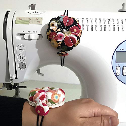 Jkjf 2 Pieces Wrist Strap Pin Cushions, Sewing Pincushion Pumpkin Shape Soft Cotton Fabric For Cross Stitch Sewing Safety Pin Cushion Accessories #TOP4