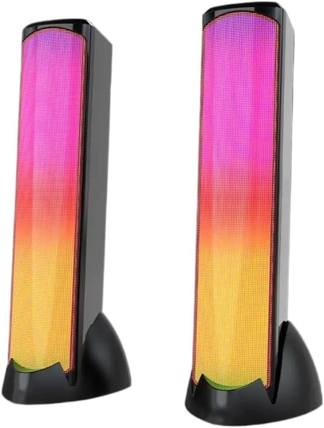 Speaker with Seven Colorful Lights Dazzling High-end Subwoofer Car Speakers Outdoor Portable(E)