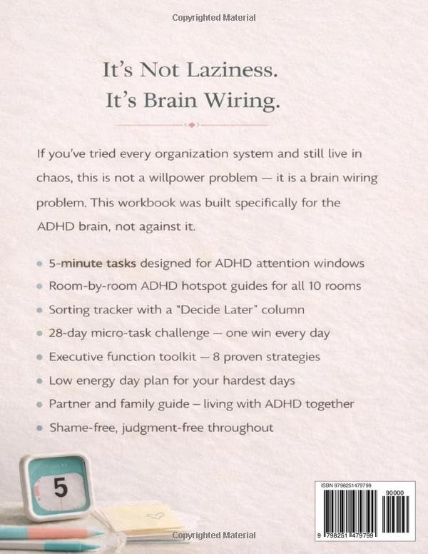 ADHD Home Organization Workbook: Simple Systems and 5-Minute Tasks to Organize Every Room — Designed for the ADHD Brain, Not Against It image 3