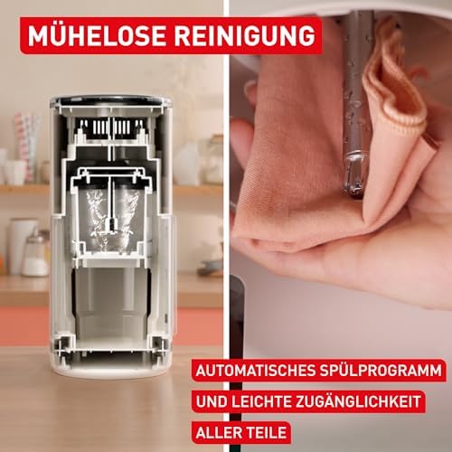 Bild 5 - Tefal Dolci Eismaschine – Softeis, Gelato & Sorbet auf Knopfdruck, 10 Programme & 1-Step-Perfector, inkl. 3x Tritan-Bechern & Eisportionierer, Mix-In-Funktion & automatisches Reinigungsprogramm