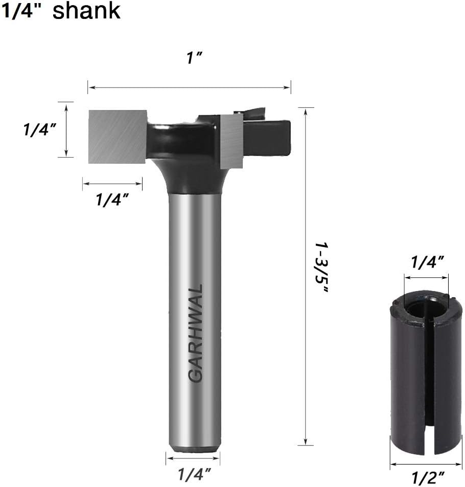CNC Spoilboard Surfacing Router Bits, 1/4" Shank 1" Cutting Diameter, Slab Flattening Router Bit Planing Bit Wood Milling Cutter Planer Woodworking Tool