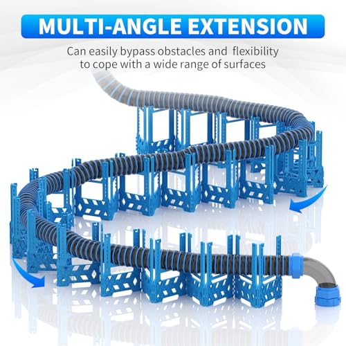 Image of BEBOBLY RV Sewer Hose Support 15FT with Secure Rubber Band & Carry Strap, RV Sewer Hose Holder Adjust Height for Travel Trailers, RV, Campers | Avoiding Obstacles & Deep Cradles, Quick Setup /Collapse