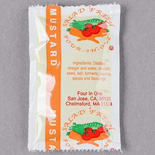 BWS Yellow Mustard 5.5 Gram Portion Packets, Case of 500