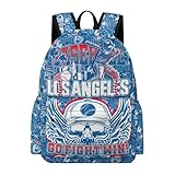 Faopiuic Baseball Backpack for Los Angeles, Baseball Gifts Bag Team Color Laptop Backpacks for Men Women, Large Capacity Travel Sport Bag for Team Fans